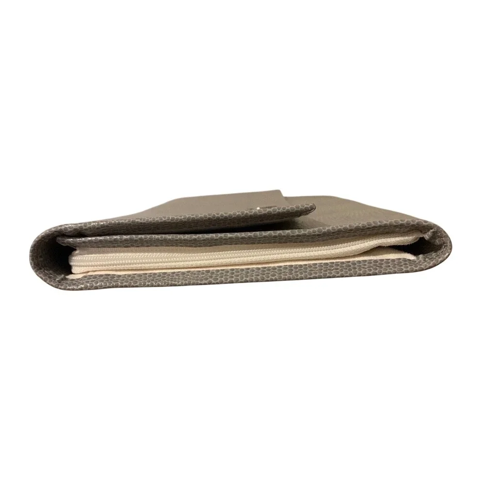Grey Lizard Embossed Jewelry Travel Organizer Clutch Case Multi Compartment